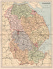 LINCOLN. Antique county map. Lincolnshire 1893 old plan chart
