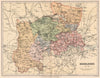 MIDDLESEX. Antique county map 1893 old vintage plan chart