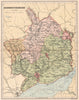 MONMOUTHSHIRE. Antique county map 1893 old vintage plan chart