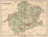 MONTGOMERYSHIRE. Antique county map. Wales 1893 old plan chart