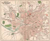 MANCHESTER AND SALFORD. Antique town/city map plan. Lancashire 1893 old