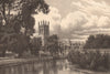 MAGDALEN COLLEGE, OXFORD 1893 old antique vintage print picture