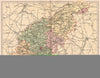 NORTHAMPTONSHIRE. Antique county map 1893 old vintage plan chart