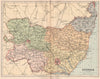 SUFFOLK. Antique county map 1893 old vintage plan chart