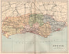 SUSSEX. Antique county map 1893 old vintage plan chart