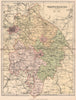 WARWICKSHIRE. Antique county map 1893 old vintage plan chart