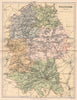 WILTSHIRE. Antique county map 1893 old vintage plan chart