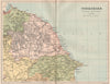 YORKSHIRE NORTH EAST. Antique county map 1893 old plan chart