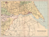 YORKSHIRE SOUTH EAST. Antique county map 1893 old plan chart