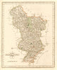 Antique county map of DERBYSHIRE  by JOHN CARY. Original outline colour 1787