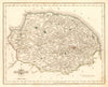 Antique county map of NORFOLK by JOHN CARY. Original outline colour 1787