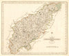 Antique county map of NORTHAMPTONSHIRE by JOHN CARY.Original outline colour 1787