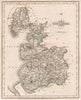 Antique county map of SHROPSHIRE by JOHN CARY. Original outline colour 1787