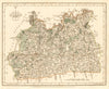 Antique county map of SURREY by JOHN CARY. Original outline colour 1787