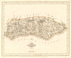 Antique county map of SUSSEX by JOHN CARY. Original outline colour 1787