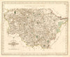 WEST RIDING OF YORKSHIRE-SOUTH antique map by JOHN CARY. Original colour 1787