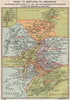 SCOTLAND. Index map to Murray guide books sections. BARTHOLOMEW 1905 old