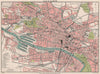 GLASGOW. Vintage town city plan. Scotland. STANFORD 1905 old antique map chart