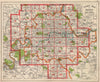 LONDON. Index map. Roads. BACON 1938 old vintage plan chart