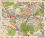 N LONDON. East Finchley Muswell Hill Highgate Crystal Palace. BACON 1938 map