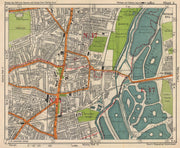 NE LONDON. Seven Sisters South Tottenham Hale Higham Hill. BACON 1938 old map