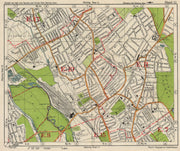 NE LONDON. Leyton Leytonstone Hackney Marshes Knotts Green. BACON 1938 old map