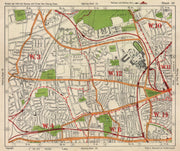 W LONDON. Acton Shepherd's Bush Brook Green West Kensington. BACON 1938 map