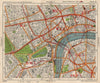LONDON WEST END. Soho Mayfair Marylebone Lambeth Holborn. BACON 1938 old map