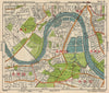 SW LONDON. Chiswick Barnes Castlenau Fulham Hammersmith Mortlake.BACON 1938 map