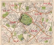 SE LONDON. Sydenham Upper Norwood Crystal Palace Sydenham Penge. BACON 1938 map
