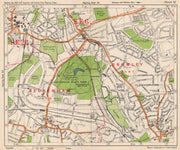 SE LONDON. Beckenham Downham Bellingham Bromley Bell Green. BACON 1938 old map