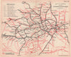 LONDON UNDERGROUND MAP. Tube & railways. BACON 1938 old vintage plan chart