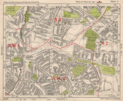 NW LONDON. Church End Hampstead Garden Suburb East Finchley. BACON 1933 map
