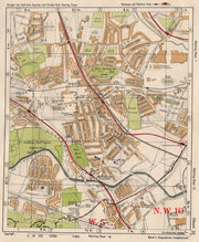 NW LONDON. Wembley Sudbury Alperton Park Royal Hanger Lane. BACON 1933 old map
