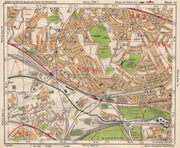 NW LONDON Willesden Harlesden Kensal Green Brentfield Park Royal.BACON 1933 map