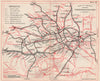 LONDON UNDERGROUND MAP. Tube & railways. BACON 1933 old vintage plan chart