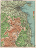 WICKLOW MOUNTAINS and Dublin. Vintage map. Ireland 1902 old antique chart
