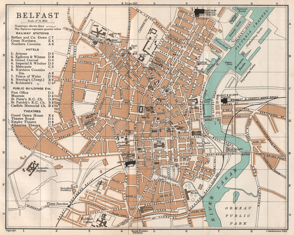 BELFAST town city plan. Northern Ireland. Ulster 1902 old antique map chart