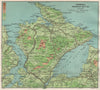 INISHOWEN PENINSULA. Donegal. Vintage map. Lough Foyle. Lough Swilly 1902