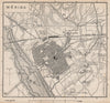 MÉRIDA MERIDA antique town city plan ciudad. Spain Espana. MURRAY 1898 old map