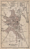 MALAGA antique town city plan ciudad. Spain Espana. MURRAY 1898 old map
