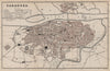 ZARAGOZA antique town city plan ciudad. Spain Espana. MURRAY 1898 old map