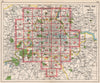 LONDON. Index map. Roads. BACON 1948 old vintage plan chart