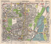 N LONDON Tottenham Edmonton Seven Sisters Higham Hill West Green.BACON 1948 map