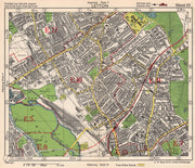 NE LONDON. Leyton Leytonstone Hackney Marshes Knotts Green. BACON 1948 old map