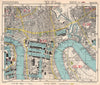 E LONDON Surrey Docks Isle of Dogs Canning Town Poplar Limehouse.BACON 1948 map