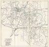 LUCKNOW. Town city plan showing key buildings. India 1965 old vintage map