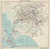 KARACHI. Town city plan. Cantonments. Pakistan 1965 old vintage map chart