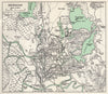 SRINAGAR. Town city plan. Lakes. Key Buildings. Kashmir 1965 old vintage map
