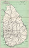 CEYLON / SRI LANKA. Map showing railways roads towns 1965 old vintage